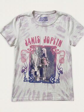 Lucky Brand Janis Joplin Tie Dye Graphic Band Tee Boxy XS